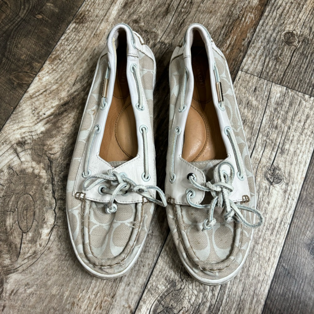 Coach Richelle loafers cream cc monogram 9.5